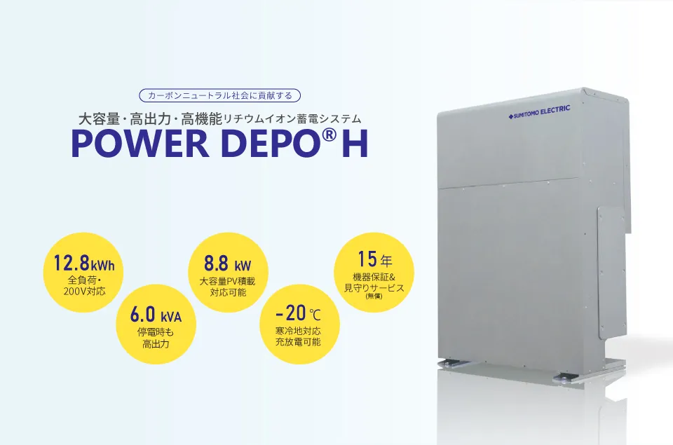 住友電工のハイブリッド型蓄電池 POWER DEPO H(パワーデポ エイチ)