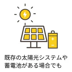 既存の太陽光システムや蓄電池がある場合でも